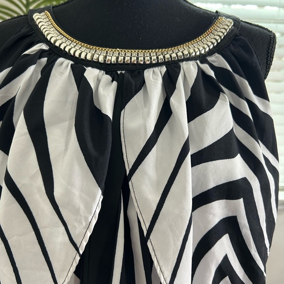 Black and White Zebra Print Women's Top - Picture 2 of 6